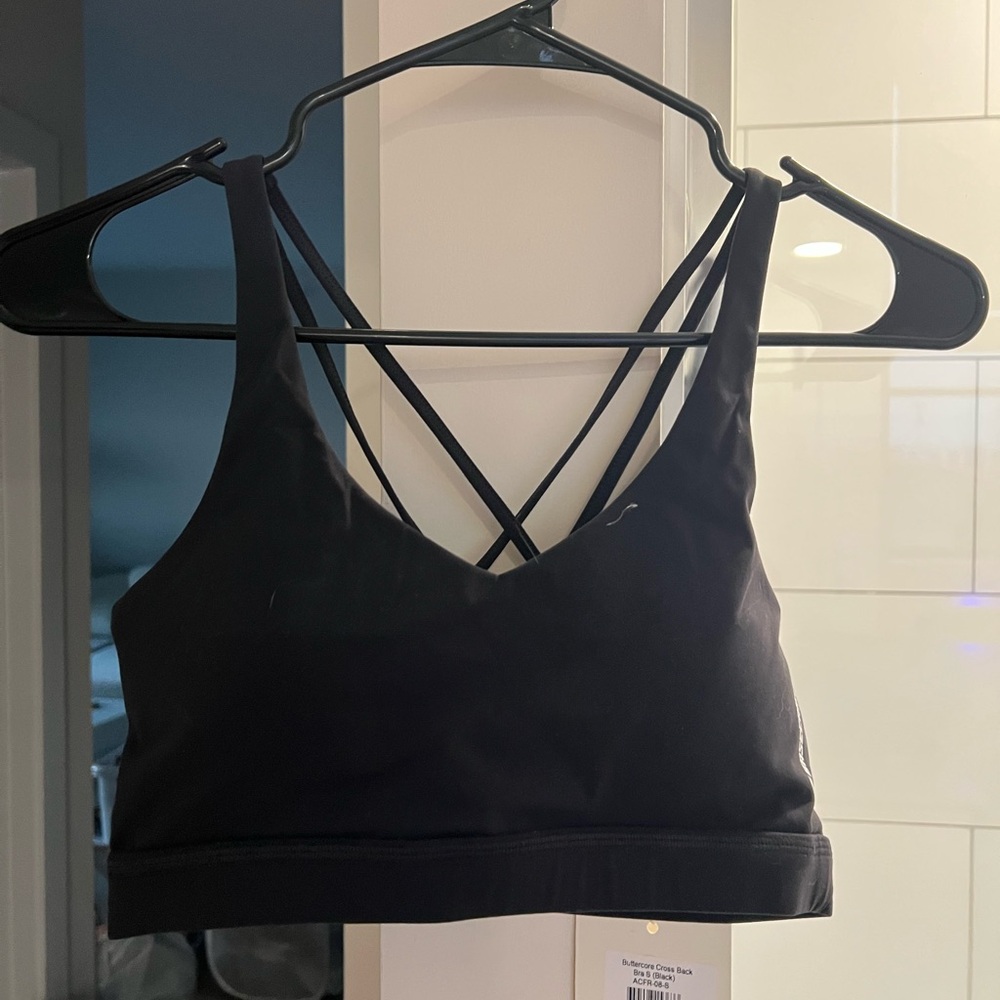 Butter Black Crisscross Sports Bra